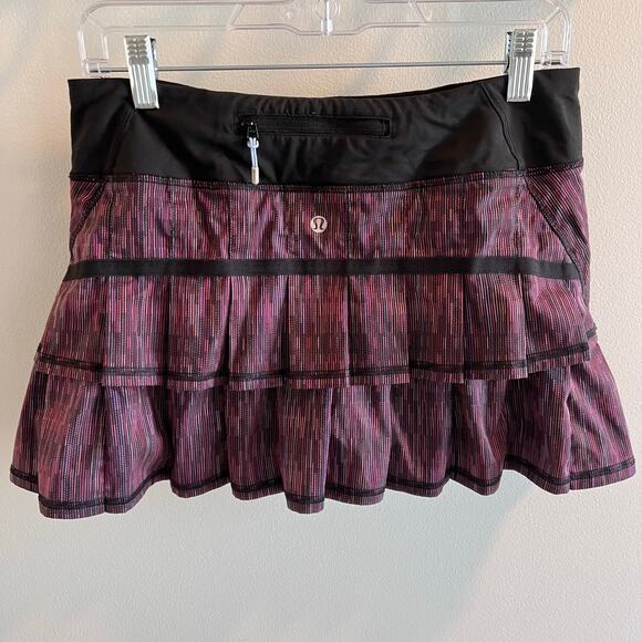Lululemon Run Pace Setter Skirt Wee Are From Space Black March Multi Size 6 - Picture 5 of 13